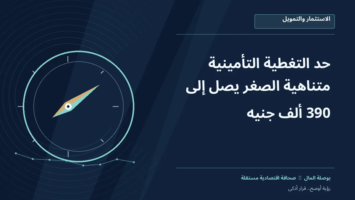 رسم معلوماتي تحريري توضيحي لموضوع حد التغطية التأمينية متناهية الصغر يصل إلى 390 ألف جنيه
