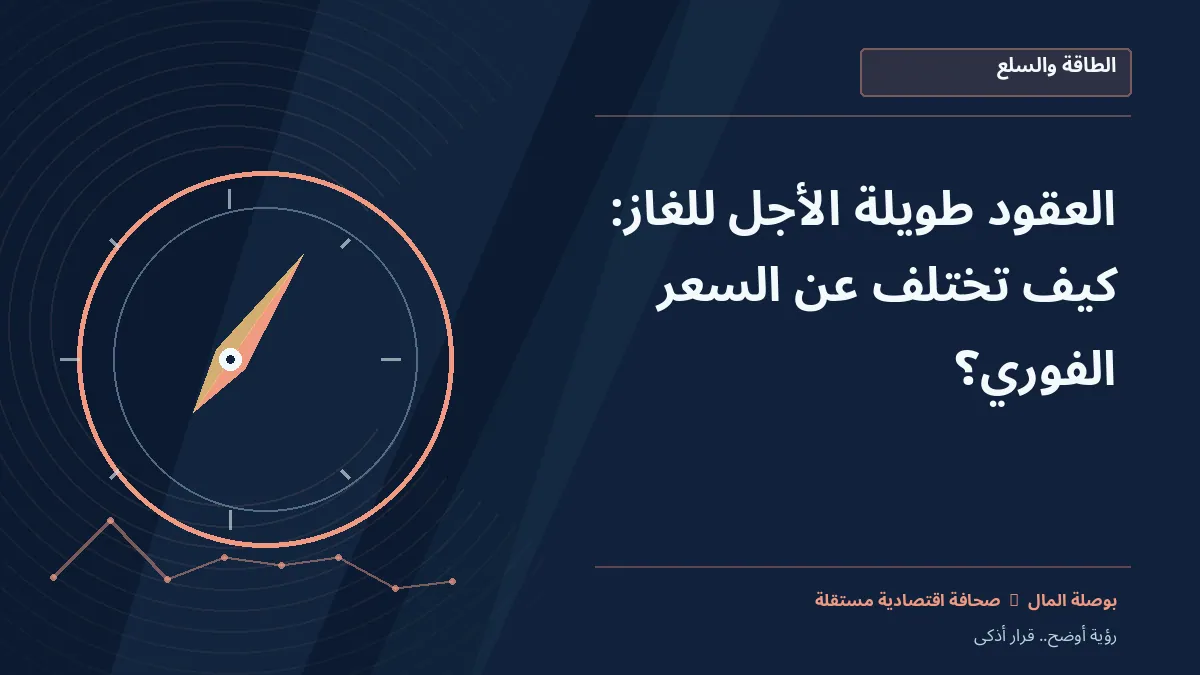 رسم معلوماتي تحريري توضيحي لموضوع العقود طويلة الأجل للغاز: كيف تختلف عن السعر الفوري؟
